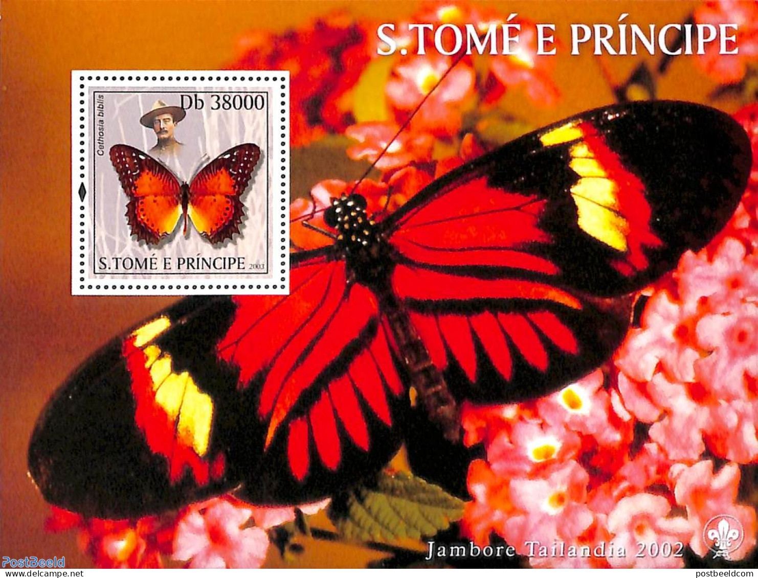 Sao Tome/Principe 2003 Butterflies, Scouting S/s, Mint NH, Nature - Sport - Butterflies - Scouting - Sao Tome And Principe