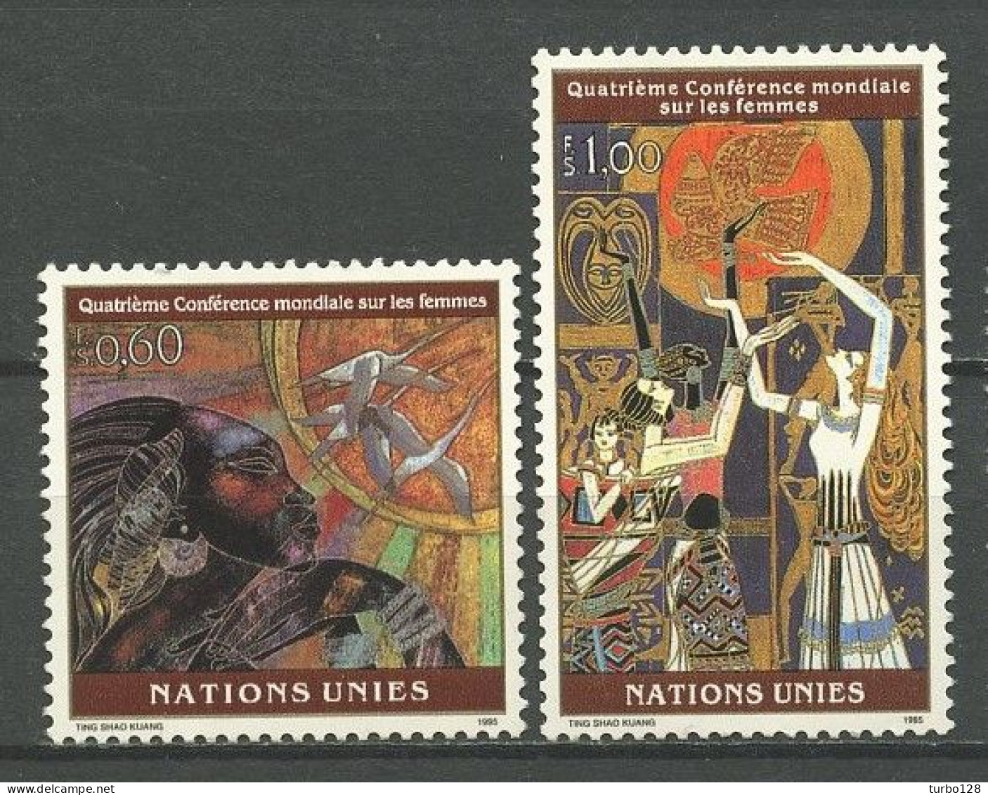 N.U. GENEVE 1995 N° 291/292 ** Neufs MNH Superbes C 3.40 € Femmes Danses Oiseaux Grues Birds Women - Unused Stamps