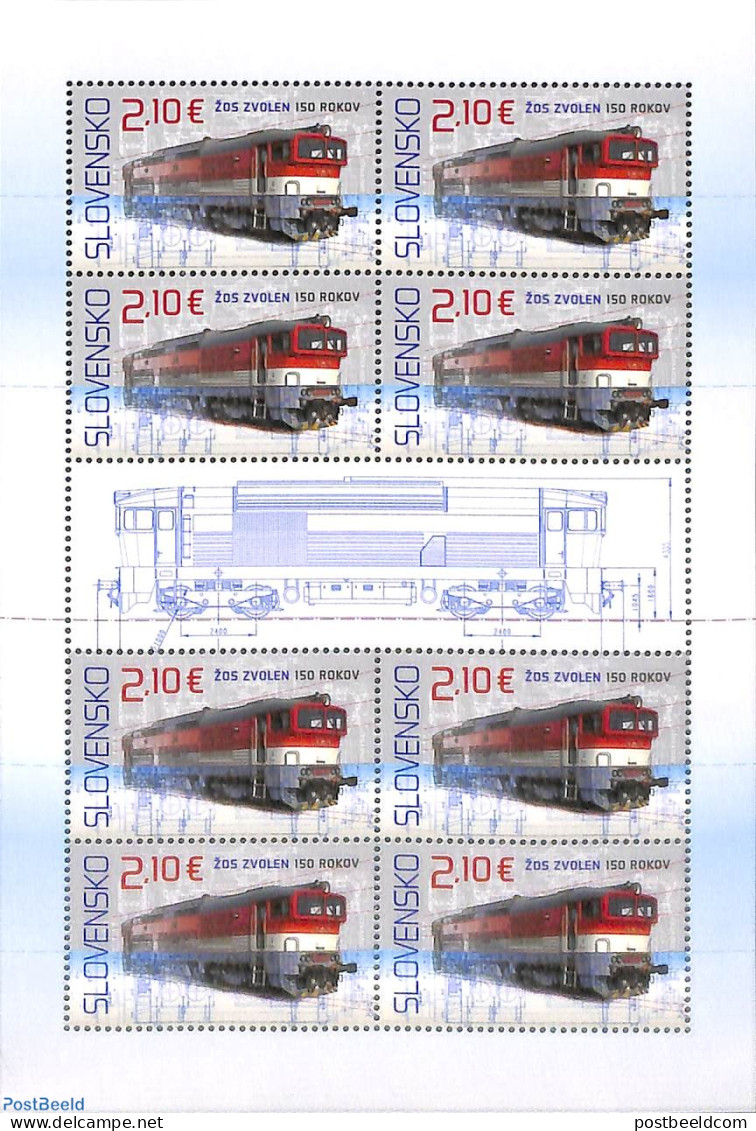 Slovakia 2022 Railways M/s, Mint NH, Transport - Railways - Unused Stamps
