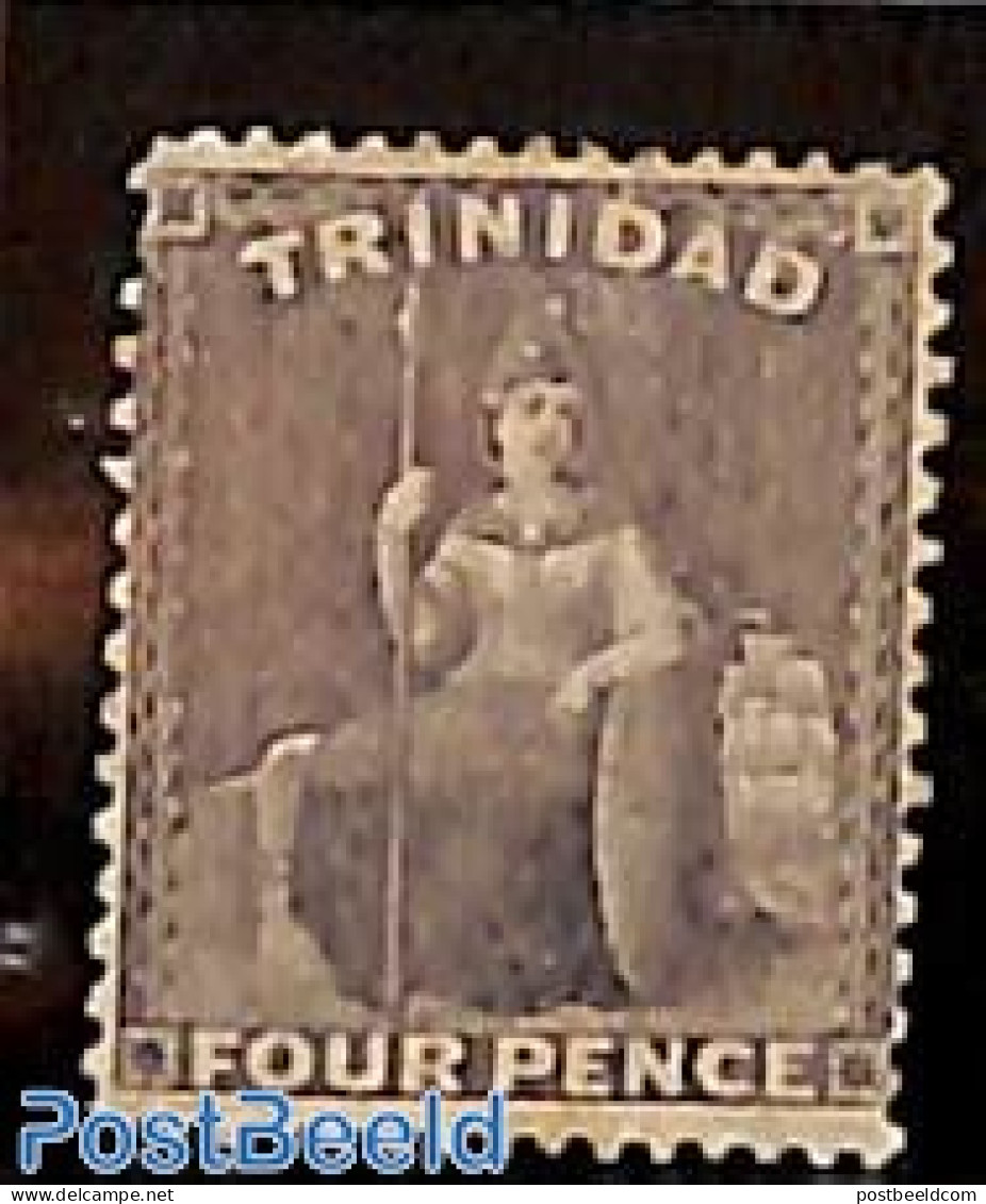 Trinidad & Tobago 1859 4d, Perf. 15:14, Unused Hinged, Unused (hinged) - Trinidad & Tobago (1962-...)