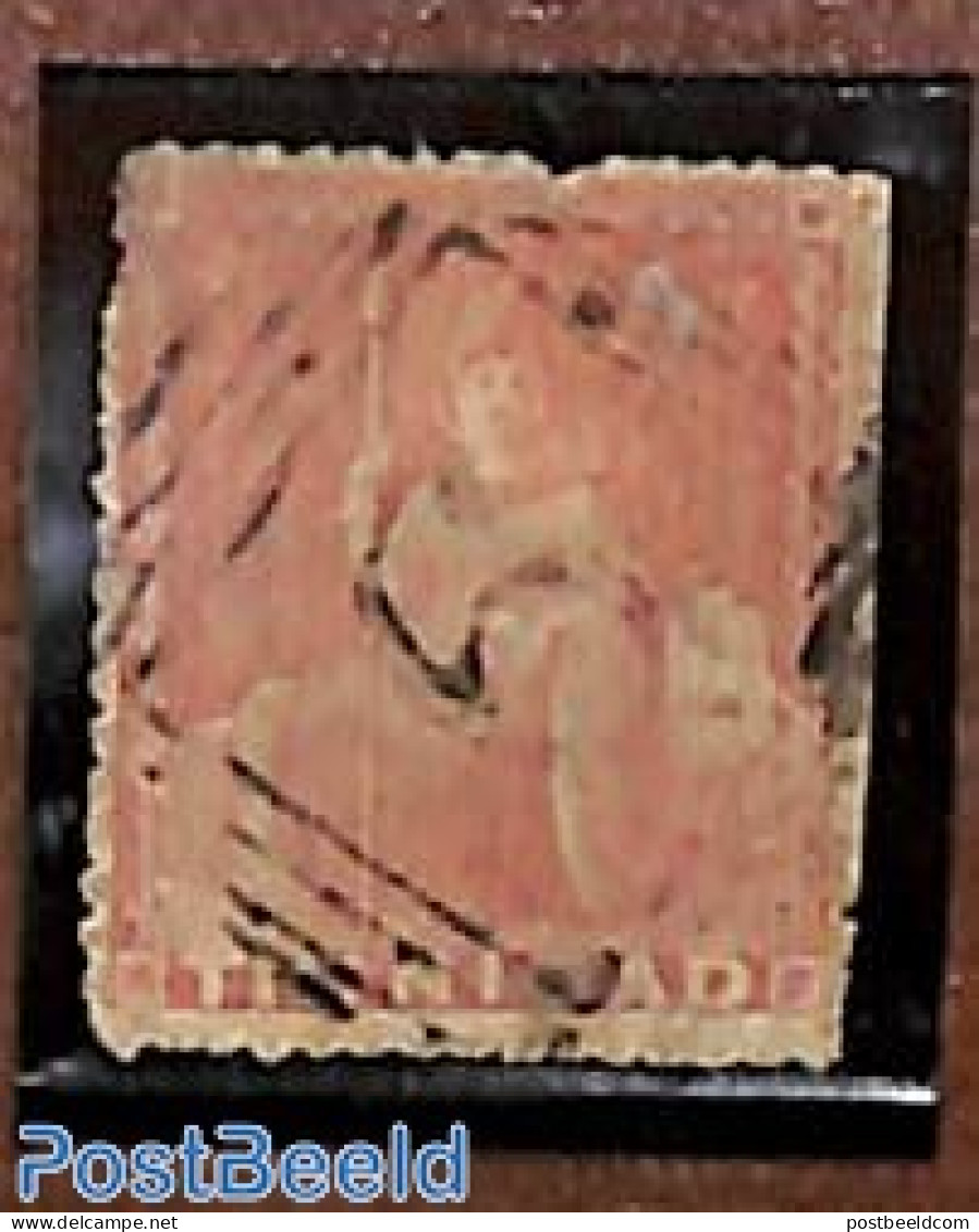 Trinidad & Tobago 1861 1d, Without WM, Perf. 15 Irregular, Used, Used Stamps - Trinité & Tobago (1962-...)