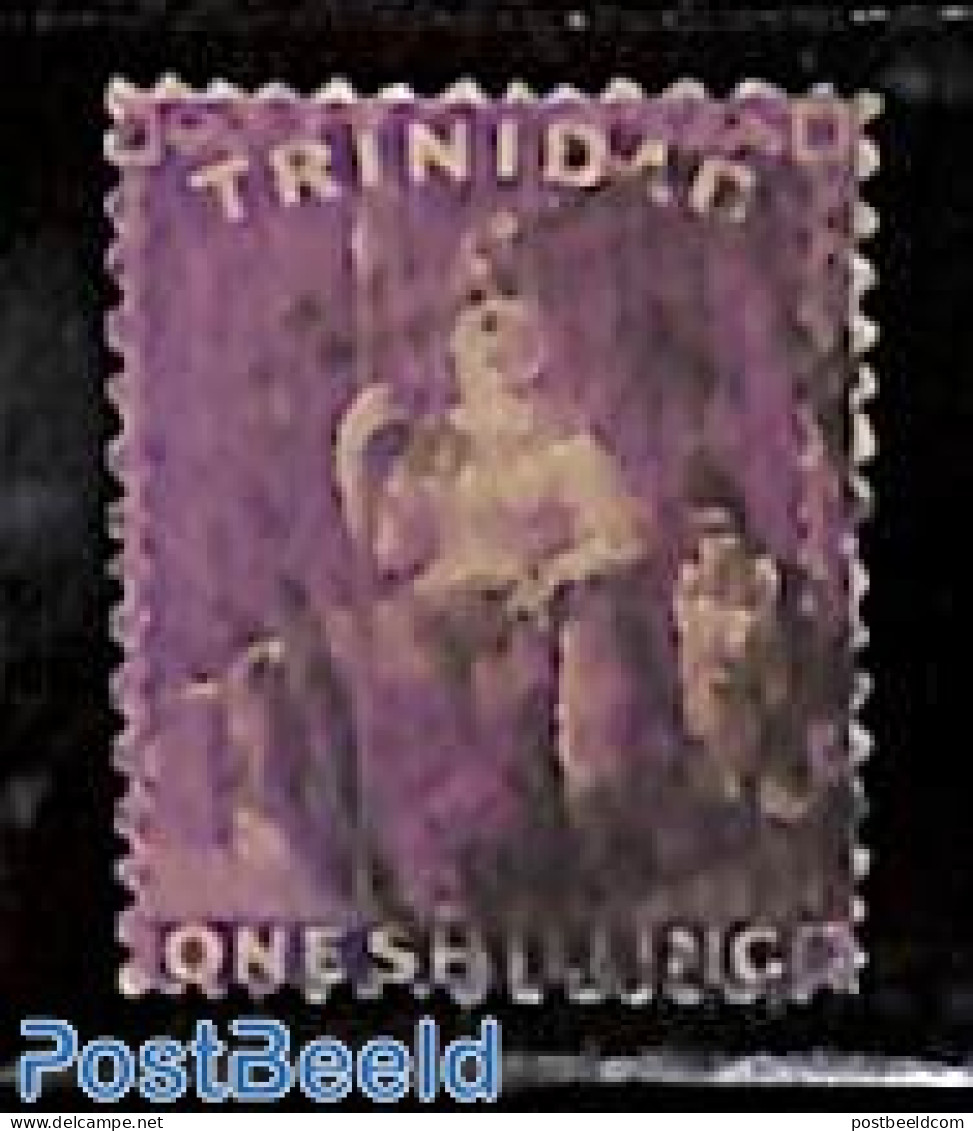 Trinidad & Tobago 1861 1sh, No WM, Perf. 14-15, Used, Used Stamps - Trinidad & Tobago (1962-...)
