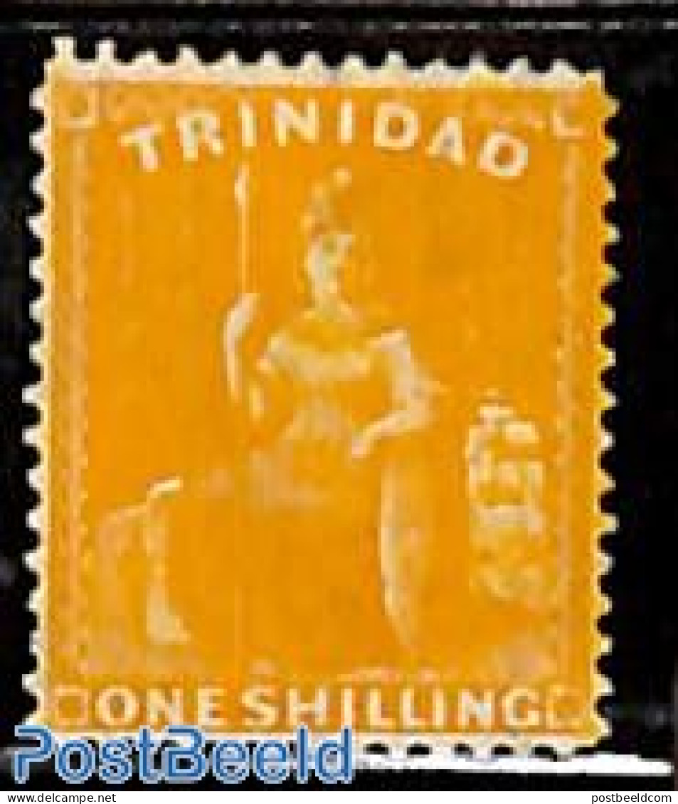Trinidad & Tobago 1863 1sh, WM Crown-CC, Perf. 14, Unused (hinged) - Trinité & Tobago (1962-...)