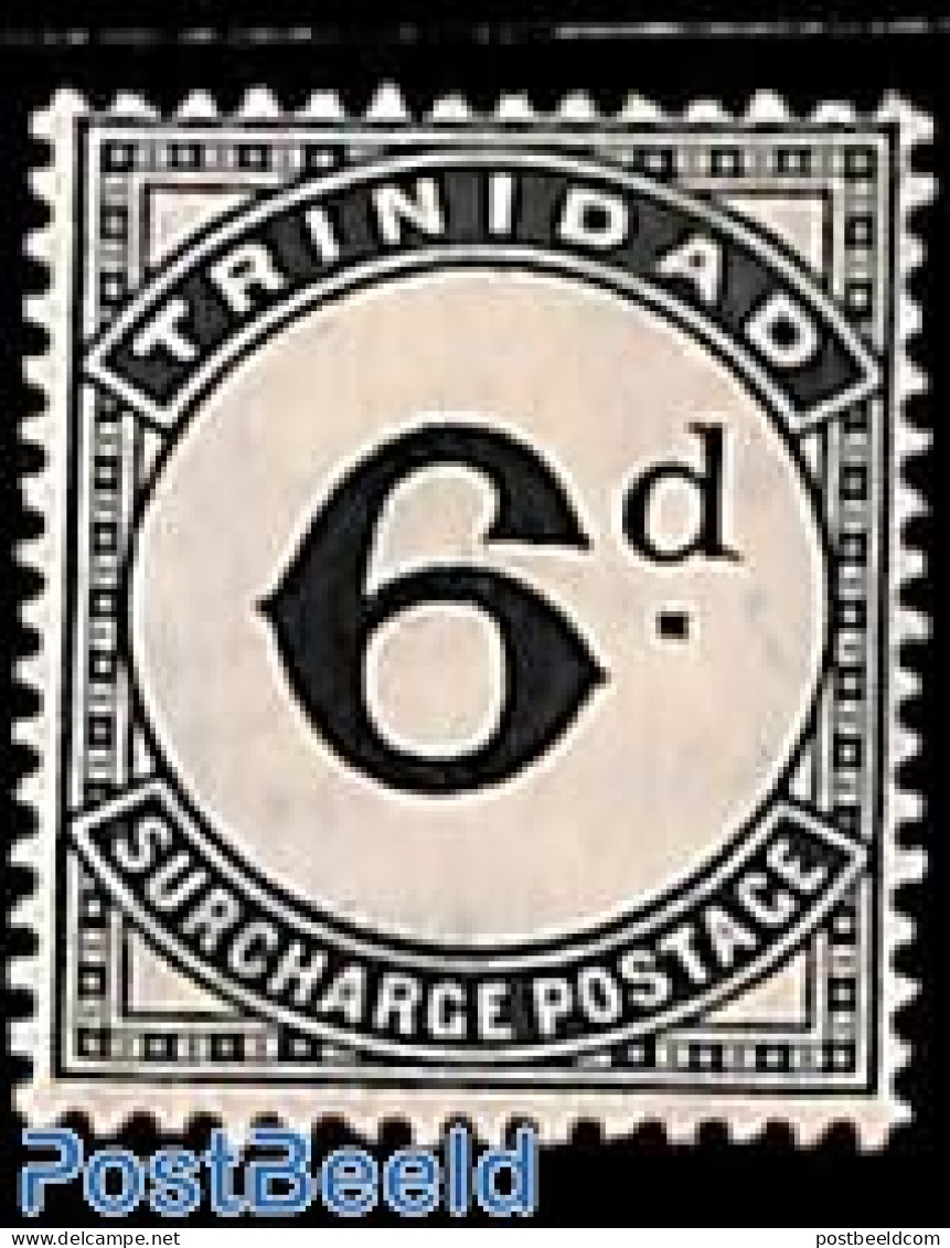 Trinidad & Tobago 1906 6d Postage Due, WM Mult.Crown-CA, Stamp Out Of Set, Unused (hinged) - Trinidad Y Tobago (1962-...)