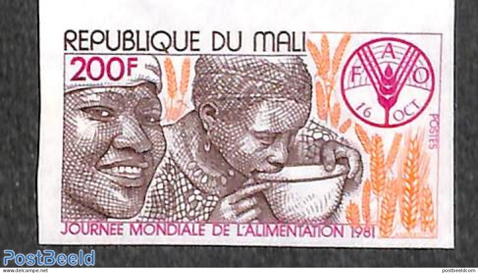Mali 1981 World Food Day 1v, Imperforated, Mint NH, Health - Food & Drink - Food