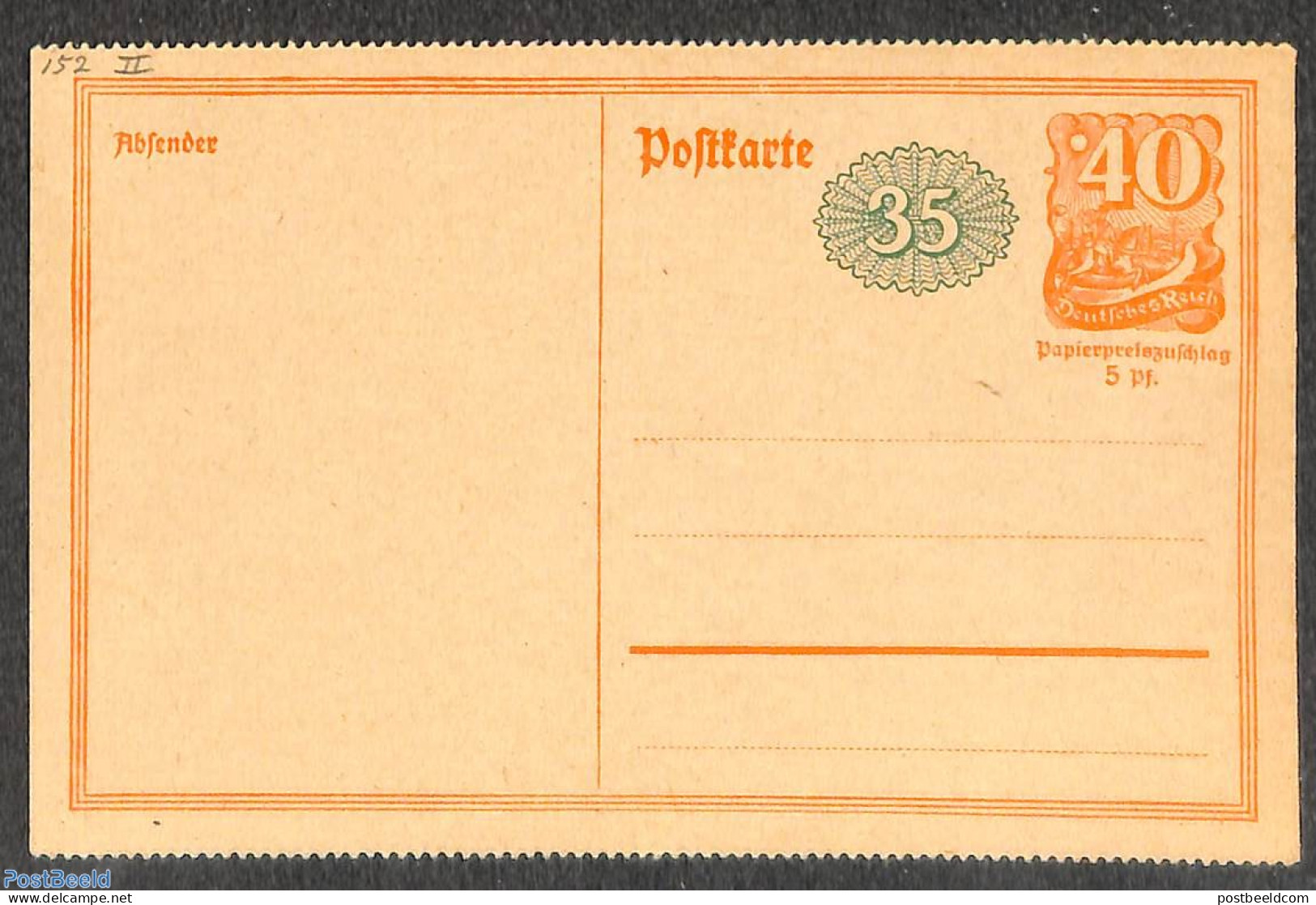 Germany, Empire 1922 Postcard 35+40pf, Perforated, Unused Postal Stationary - Lettres & Documents