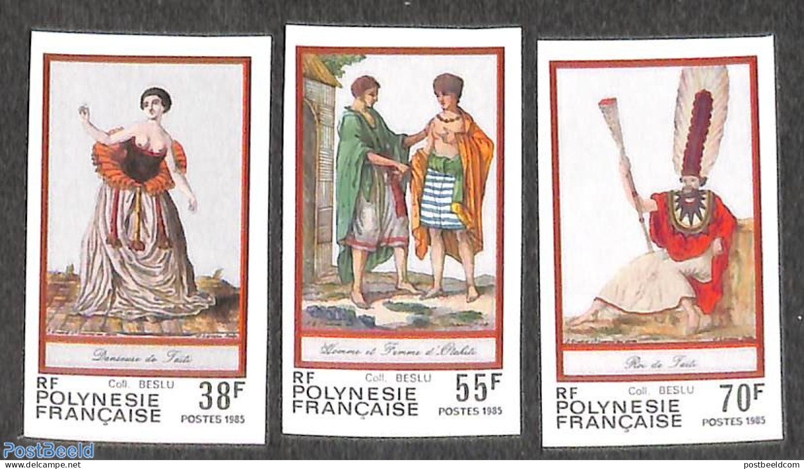 French Polynesia 1985 Folklore 3v, Imperforated, Mint NH, Various - Folklore - Ongebruikt