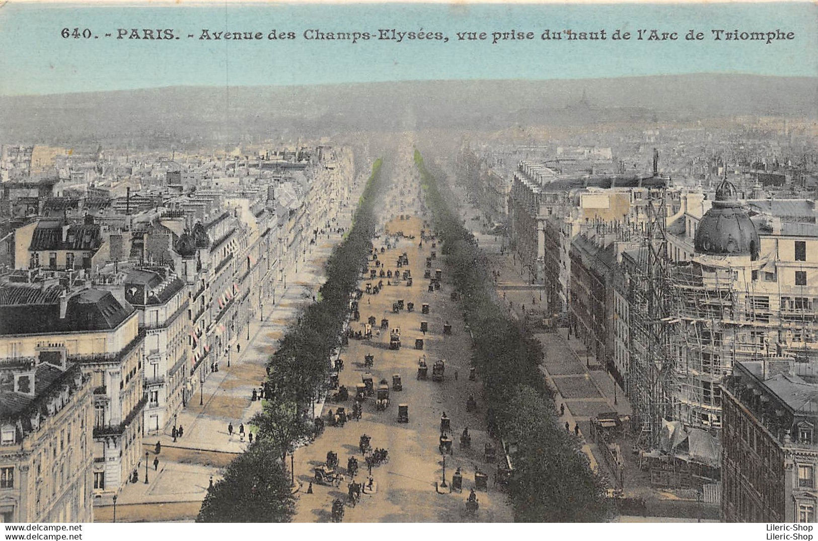 ►PARIS◄75►±1920◄CPA►CHAMPS-ÉLYSÉES◄►VUE PRISE DU HAUT DE L'ARC DE TRIOMPHE◄N°640 - Champs-Elysées