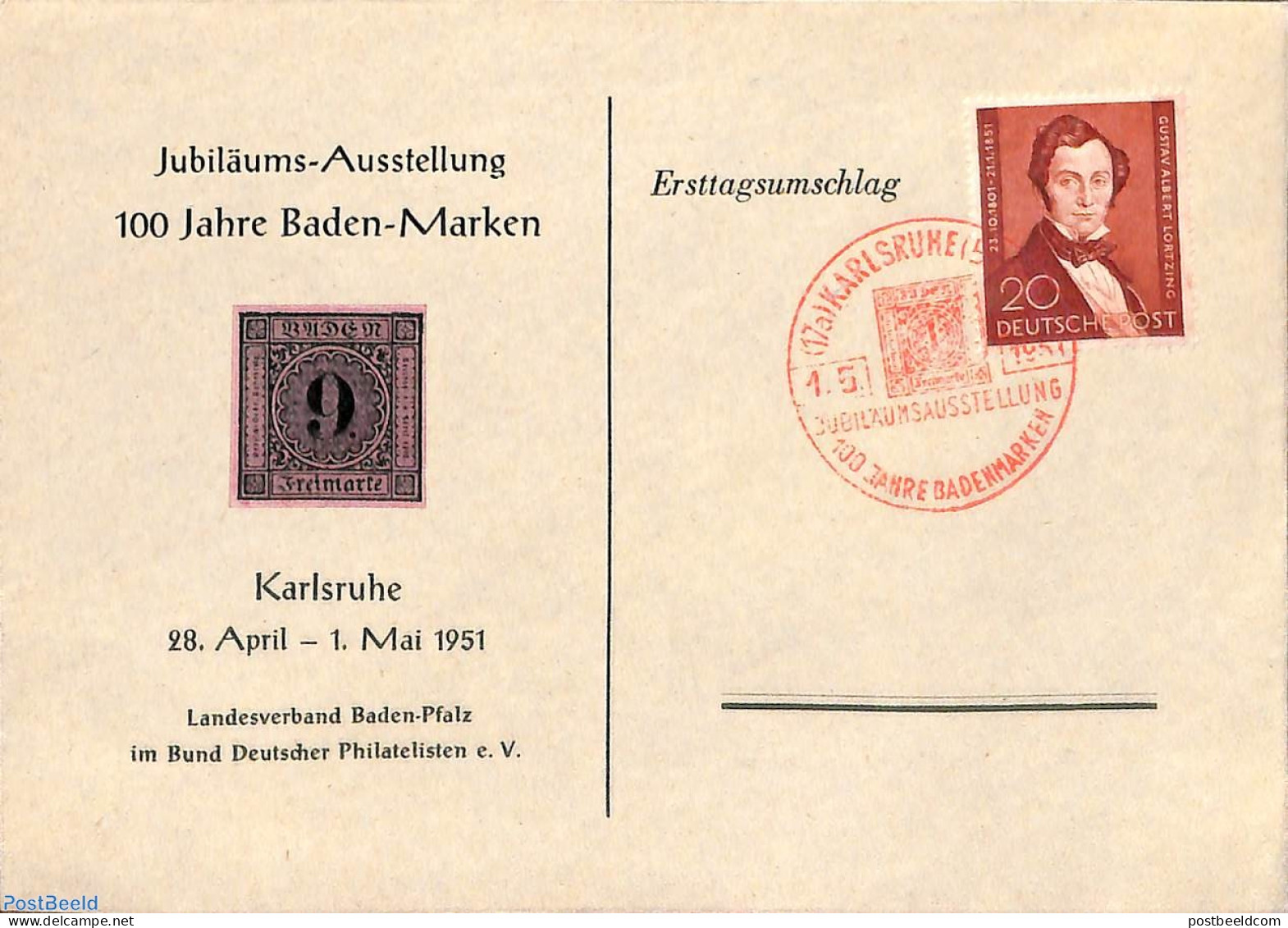 Germany, Berlin 1951 Special Cover, Stamp Exposition, Postal History, Philately - Stamps On Stamps - Cartas & Documentos