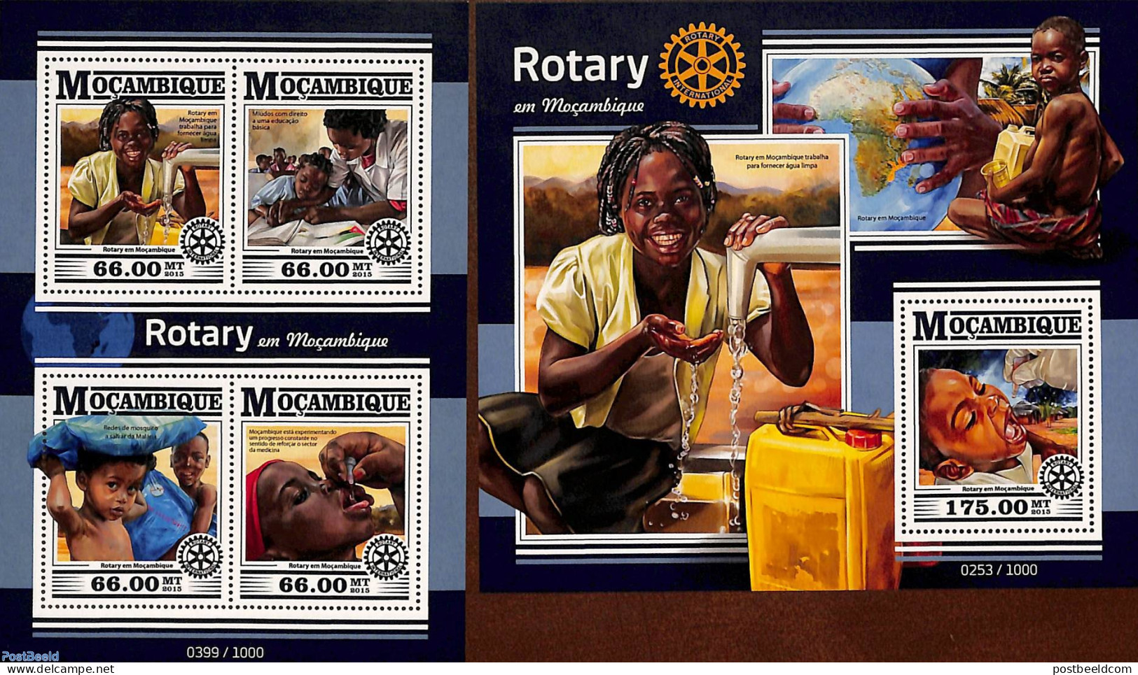 Mozambique 2015 Rotary 2 S/s, Mint NH, Health - Nature - Science - Various - Food & Drink - Health - Water, Dams & Fal.. - Alimentation