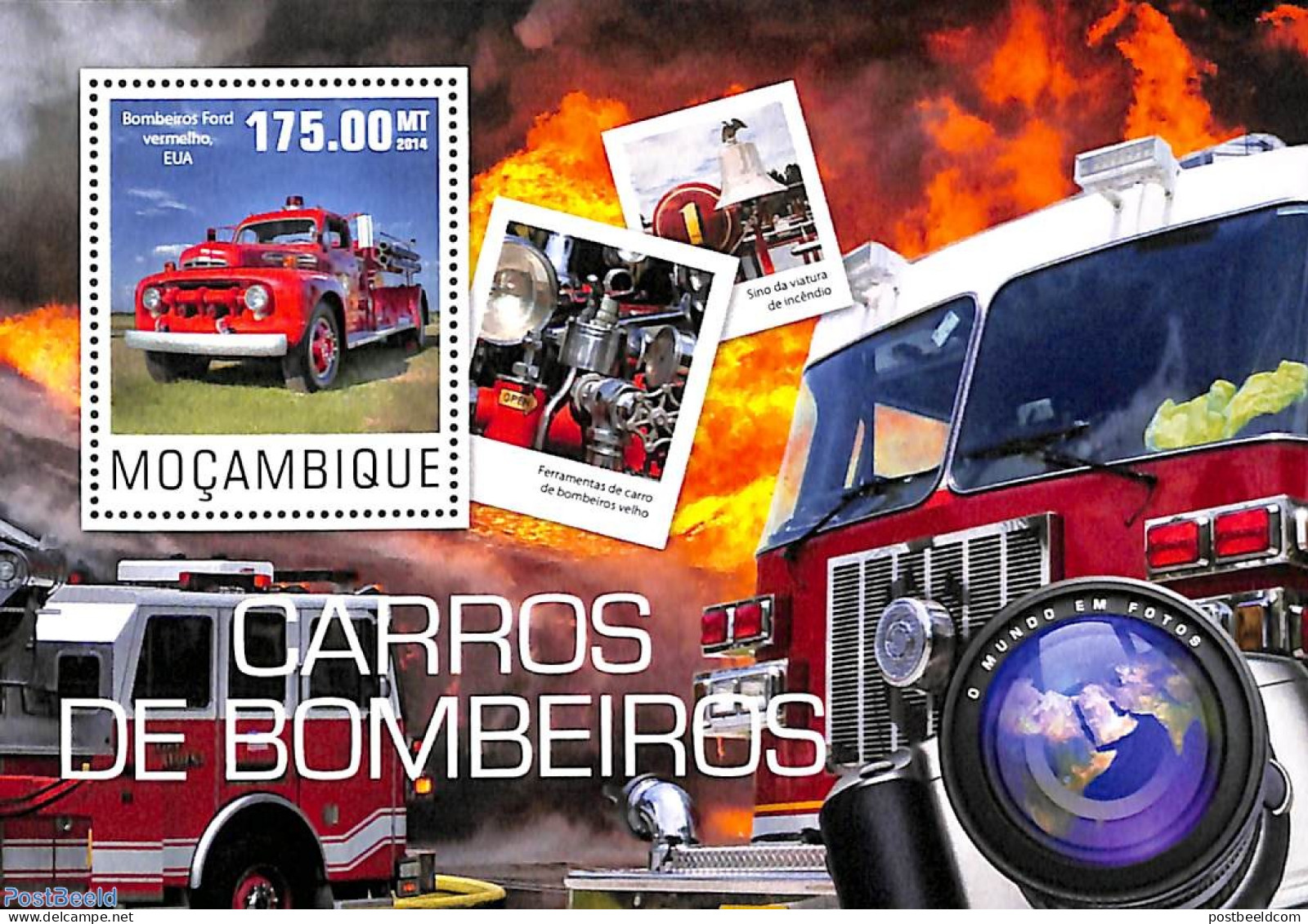 Mozambique 2014 Fire Engines S/s, Mint NH, Transport - Fire Fighters & Prevention - Sapeurs-Pompiers