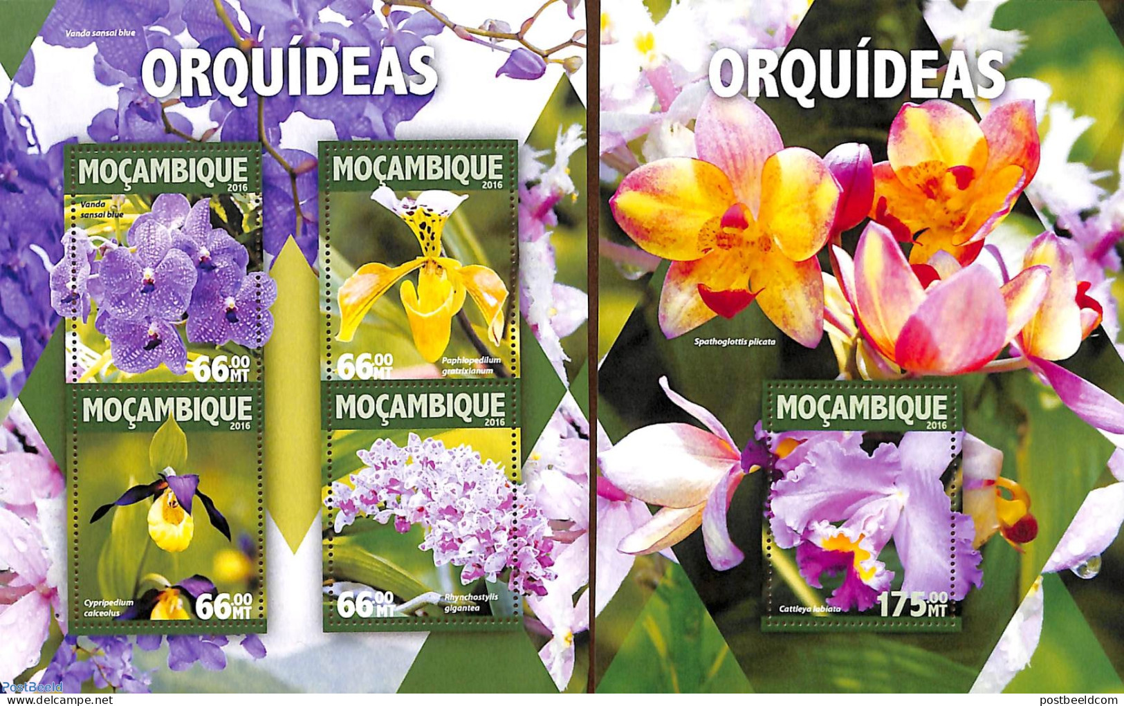 Mozambique 2016 Orchids 2 S/s, Mint NH, Nature - Flowers & Plants - Orchids - Mozambico