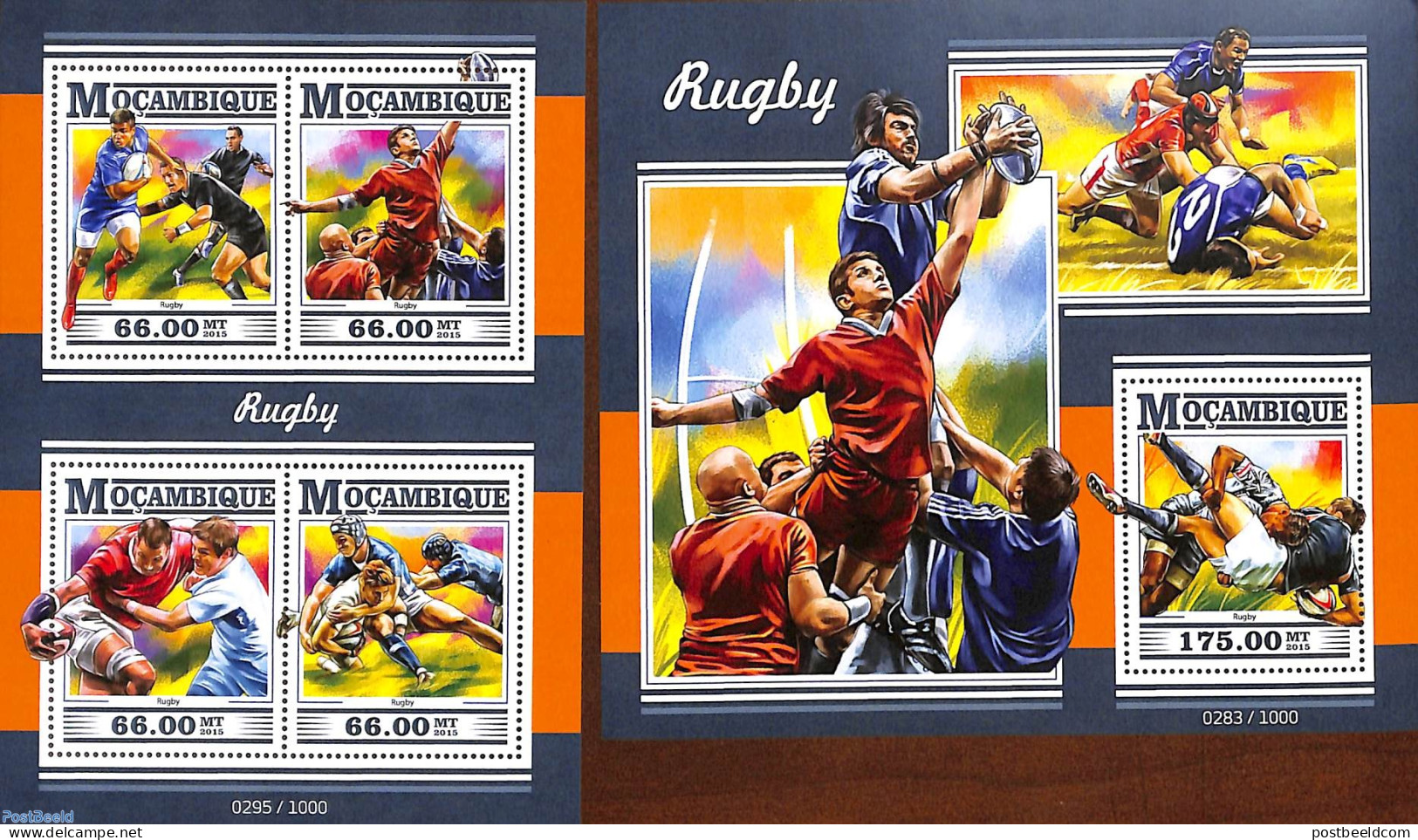 Mozambique 2015 Rugby 2 S/s, Mint NH, Sport - Rugby - Rugby