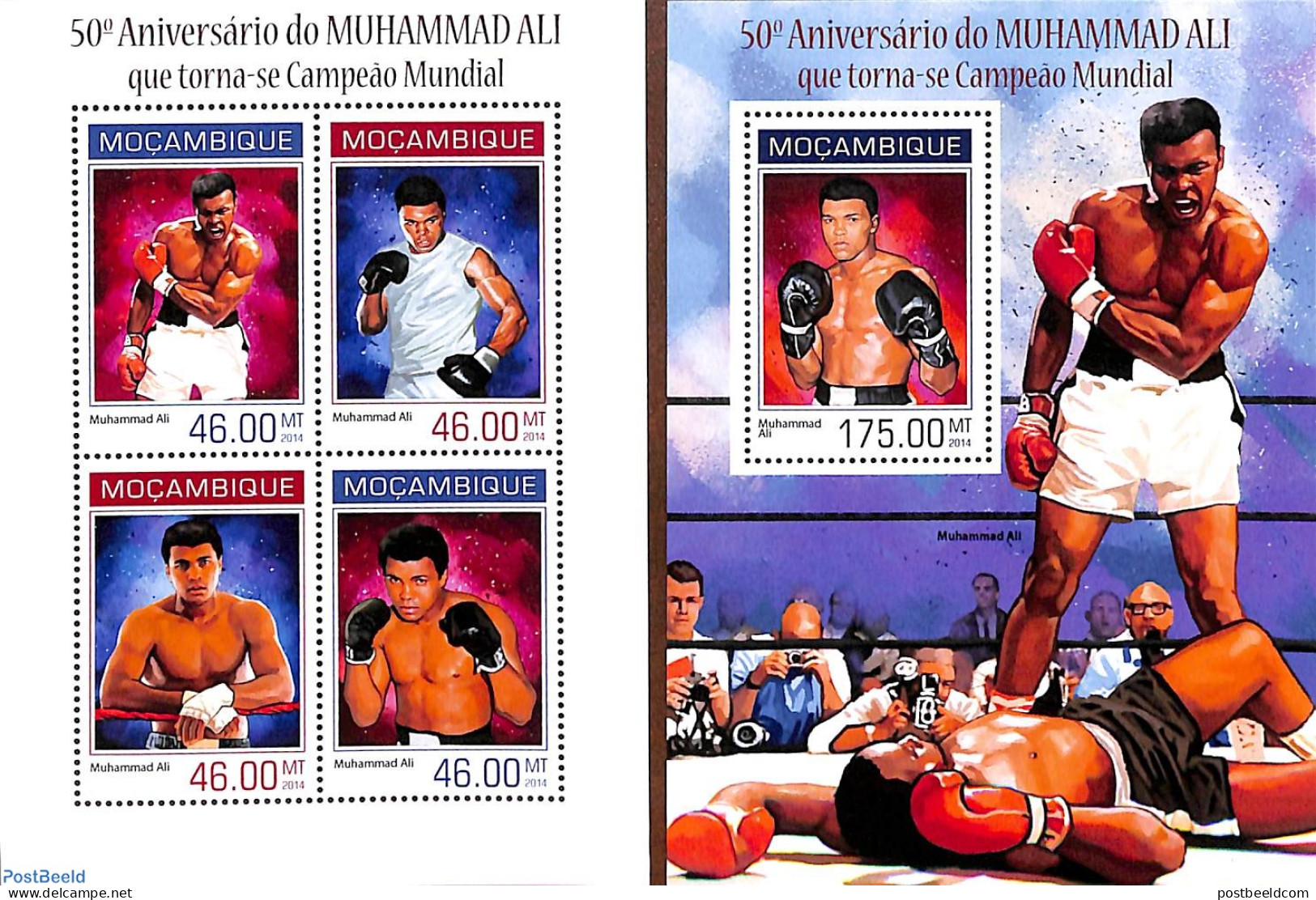 Mozambique 2014 Muhammad Ali 2 S/s, Mint NH, Sport - Boxing - Pugilato