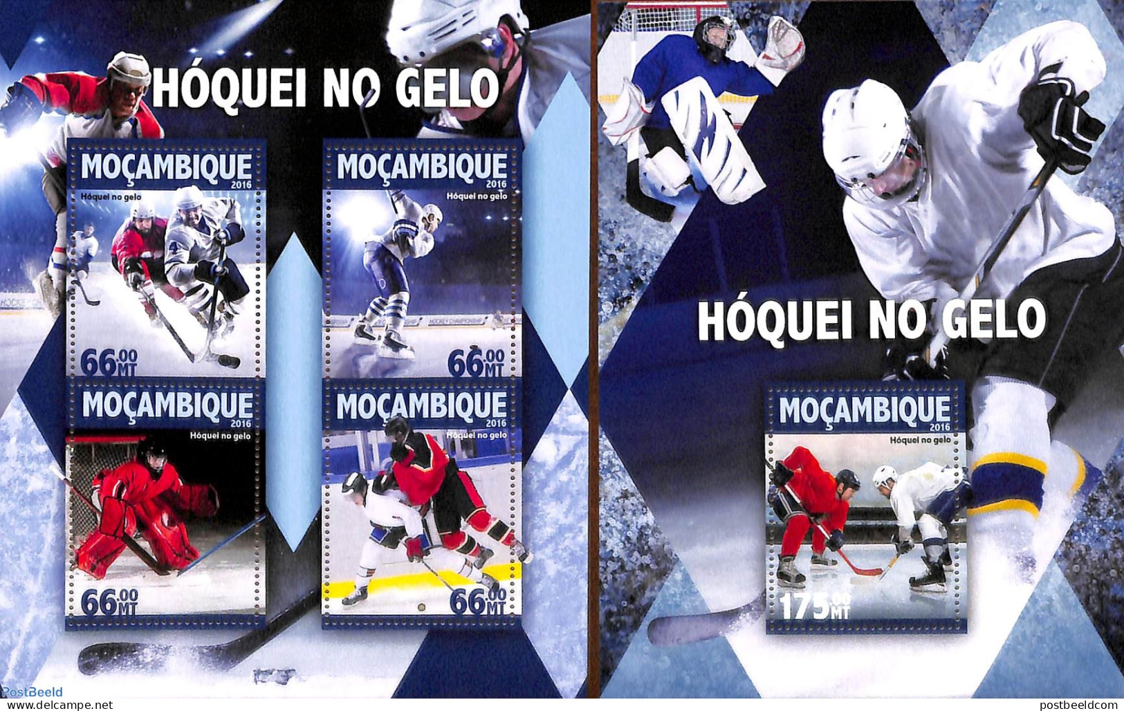 Mozambique 2016 Ice Hockey 2 S/s, Mint NH, Sport - Ice Hockey - Hockey (sur Glace)