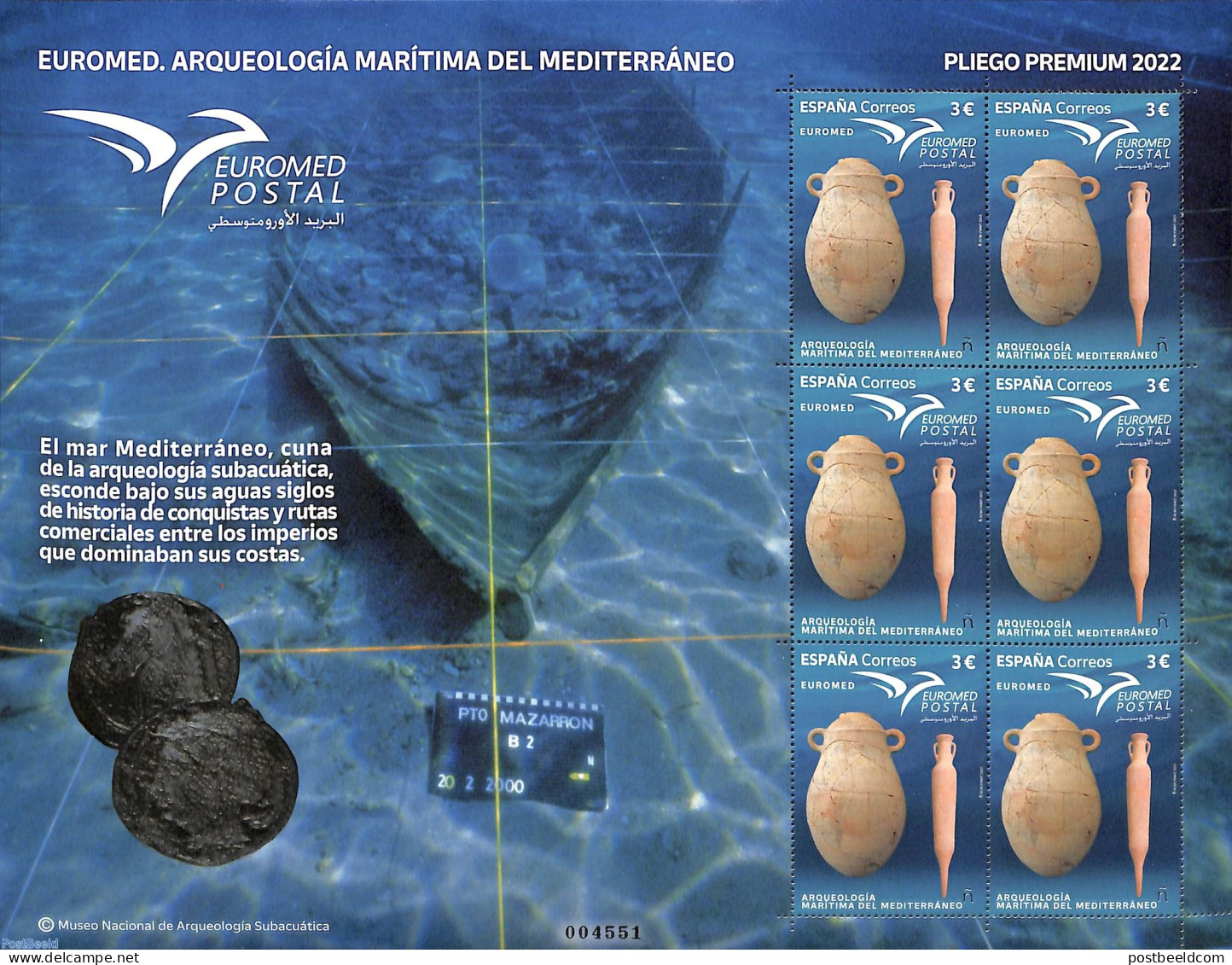 Spain 2022 Euromed M/s, Mint NH, History - Archaeology - Nuevos