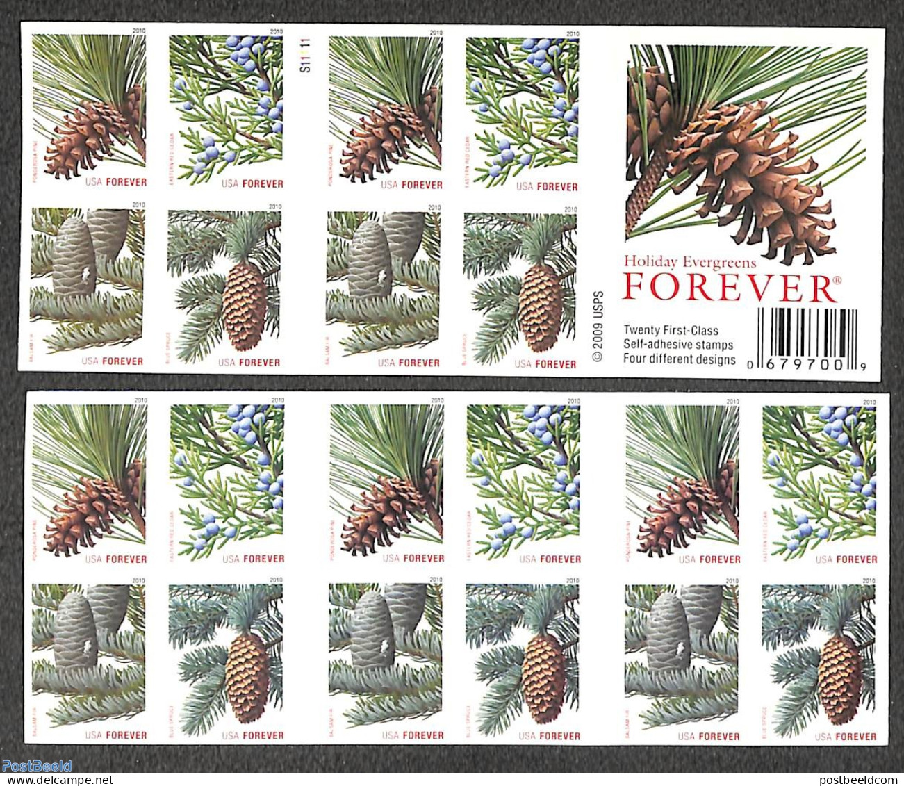United States Of America 2010 Trees Booklet, Double Sided, Mint NH, Nature - Trees & Forests - Stamp Booklets - Neufs
