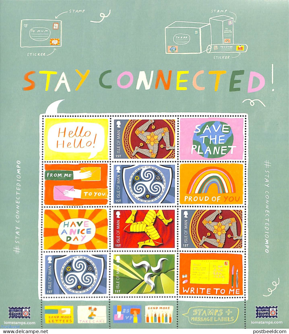 Isle Of Man 2022 Stay Connected 12v M/s, Mint NH - Isla De Man