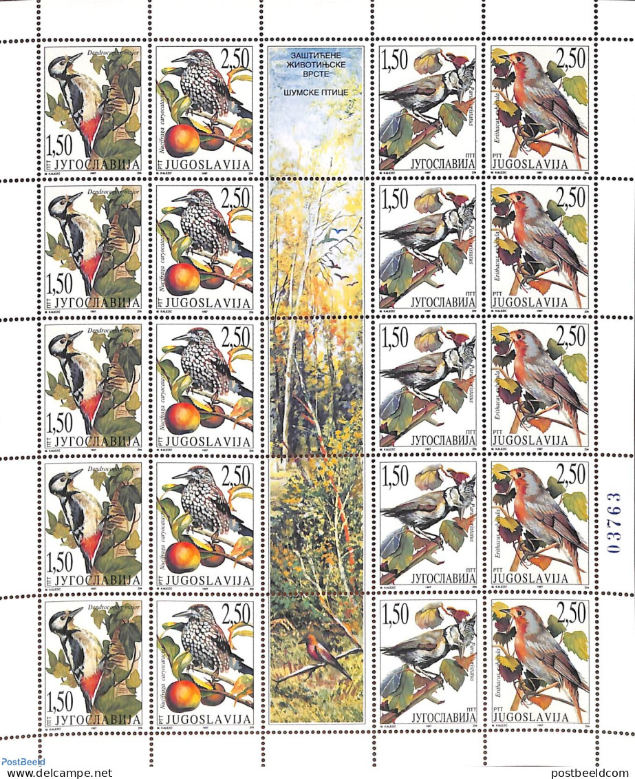 Yugoslavia 1997 Birds M/s, Unused (hinged), Nature - Birds - Woodpeckers - Nuevos