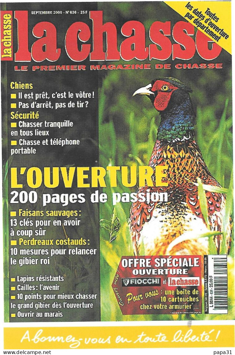 LA CHASSE  - L'OUVERTURE  - CPSM De La Couverture Du Magazine - Caza