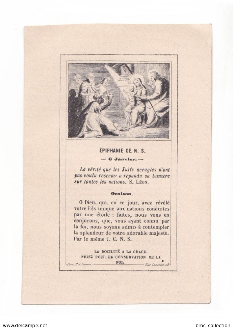 Épiphanie De Notre Seigneur, Crèche, Sainte Famille, Rois Mages, éd. P. J. Camus - Devotion Images