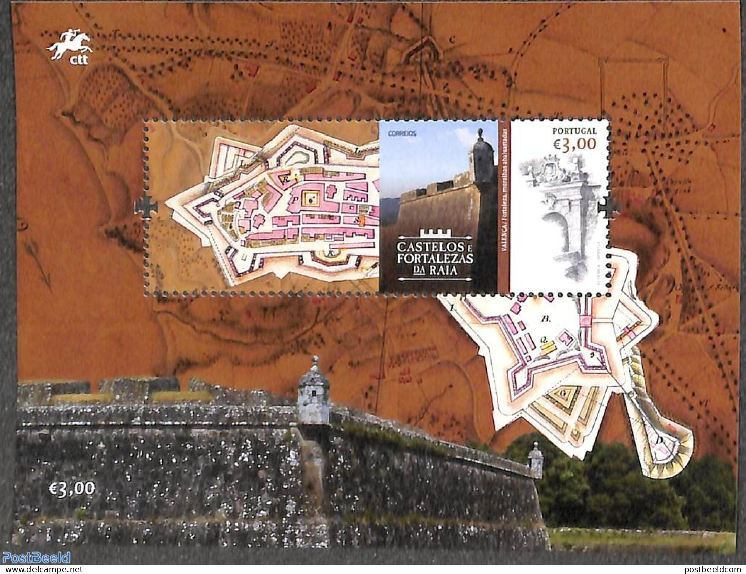 Portugal 2023 Castles & Palaces S/s, Mint NH, Various - Maps - Art - Castles & Fortifications - Ungebraucht