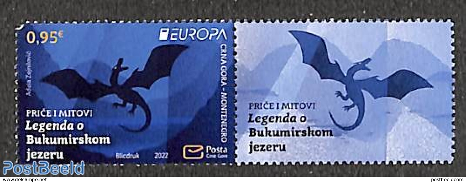 Montenegro 2022 Europa, Myths & Legends 1v+tab, Mint NH, History - Europa (cept) - Art - Fairytales - Fairy Tales, Popular Stories & Legends