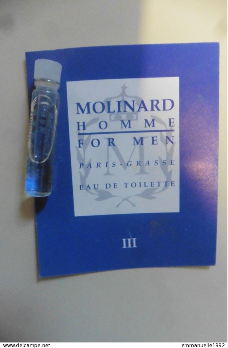 Miniature Echantillon Eau De Toilette Molinard Homme For Men Paris Grasse III Bleu - Miniaturen Herrendüfte (ohne Verpackung)