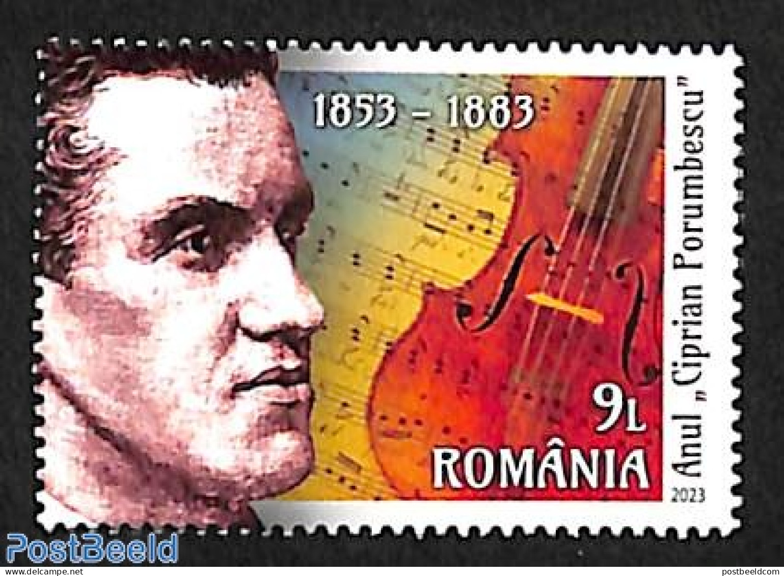 Romania 2023 Ciprian Porumbescu 1v, Mint NH, Performance Art - Music - Art - Composers - Nuovi
