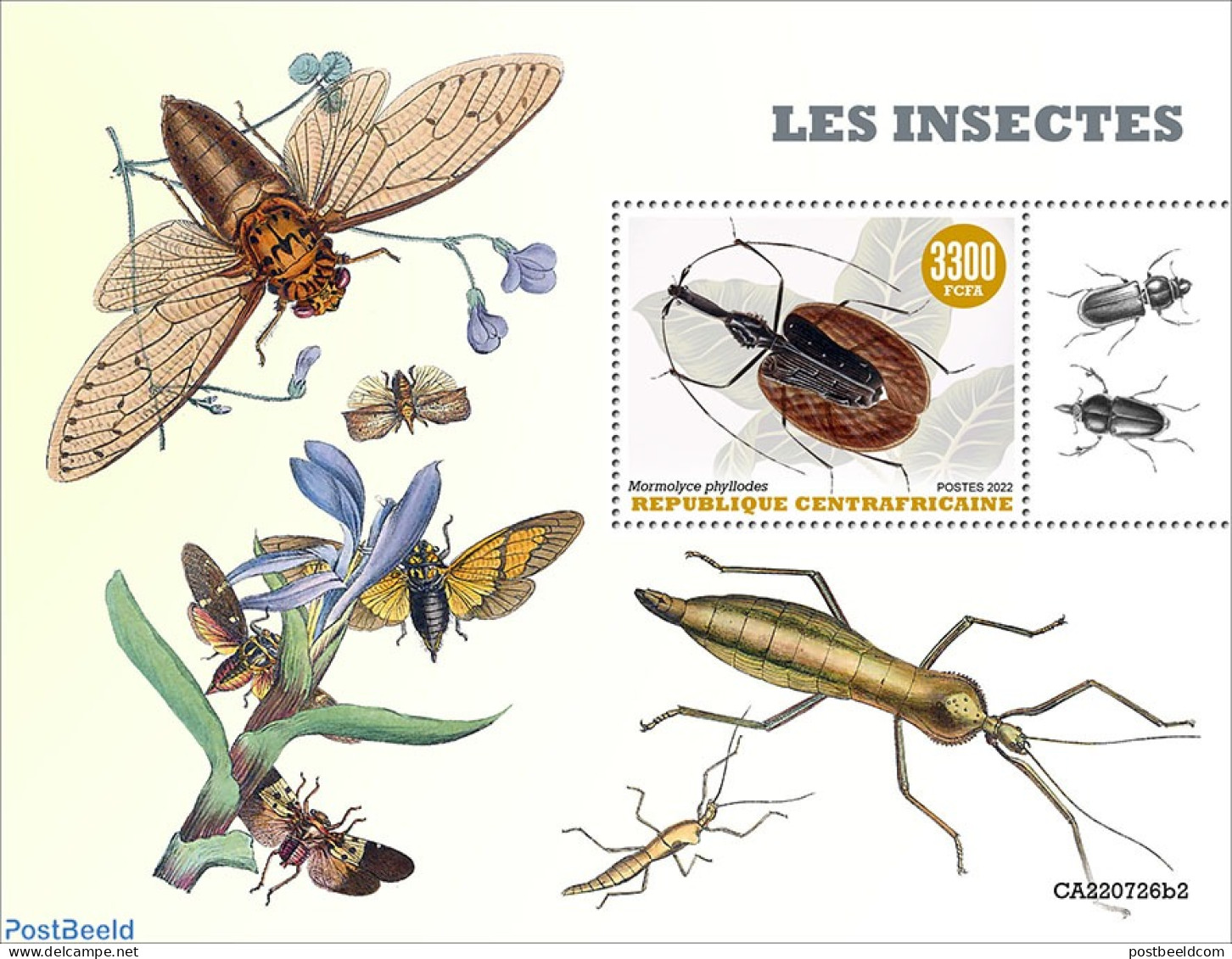 Central Africa 2022 Insects, Mint NH, Nature - Flowers & Plants - Insects - República Centroafricana
