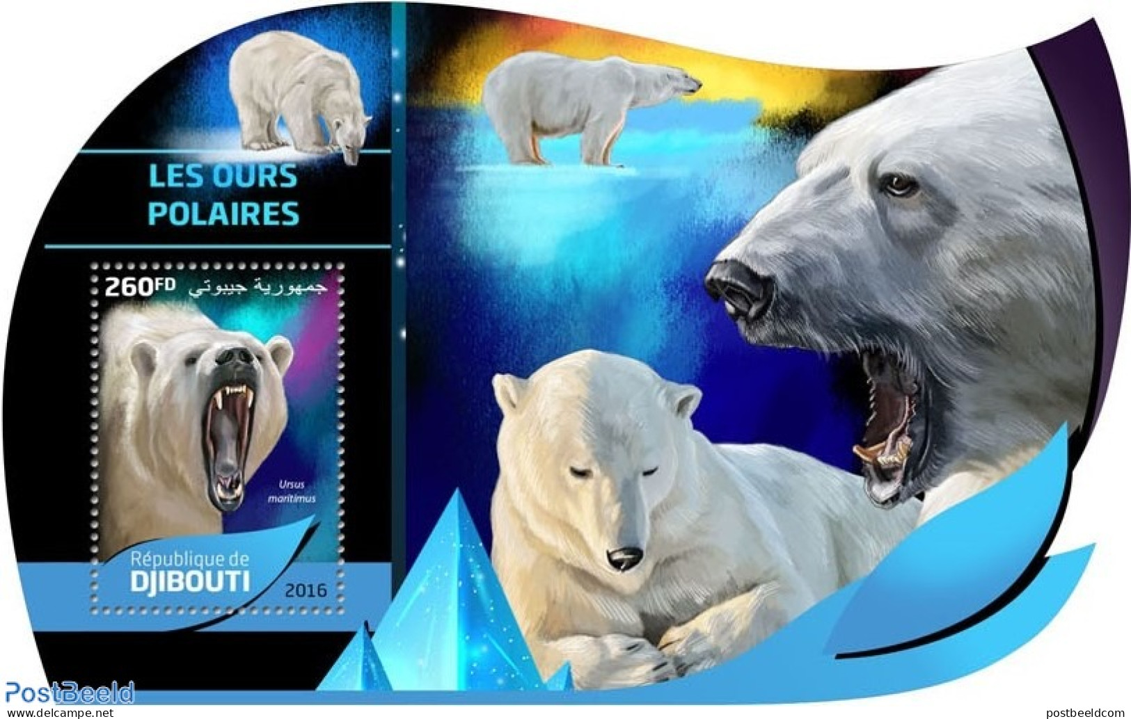 Djibouti 2016 Polar Bears, Mint NH, Nature - Bears - Djibouti (1977-...)