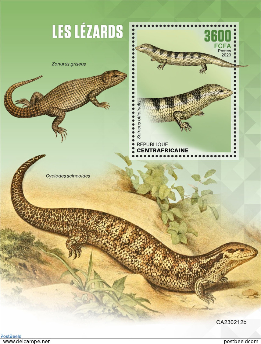 Central Africa 2023 Lizards, Mint NH, Nature - Reptiles - República Centroafricana