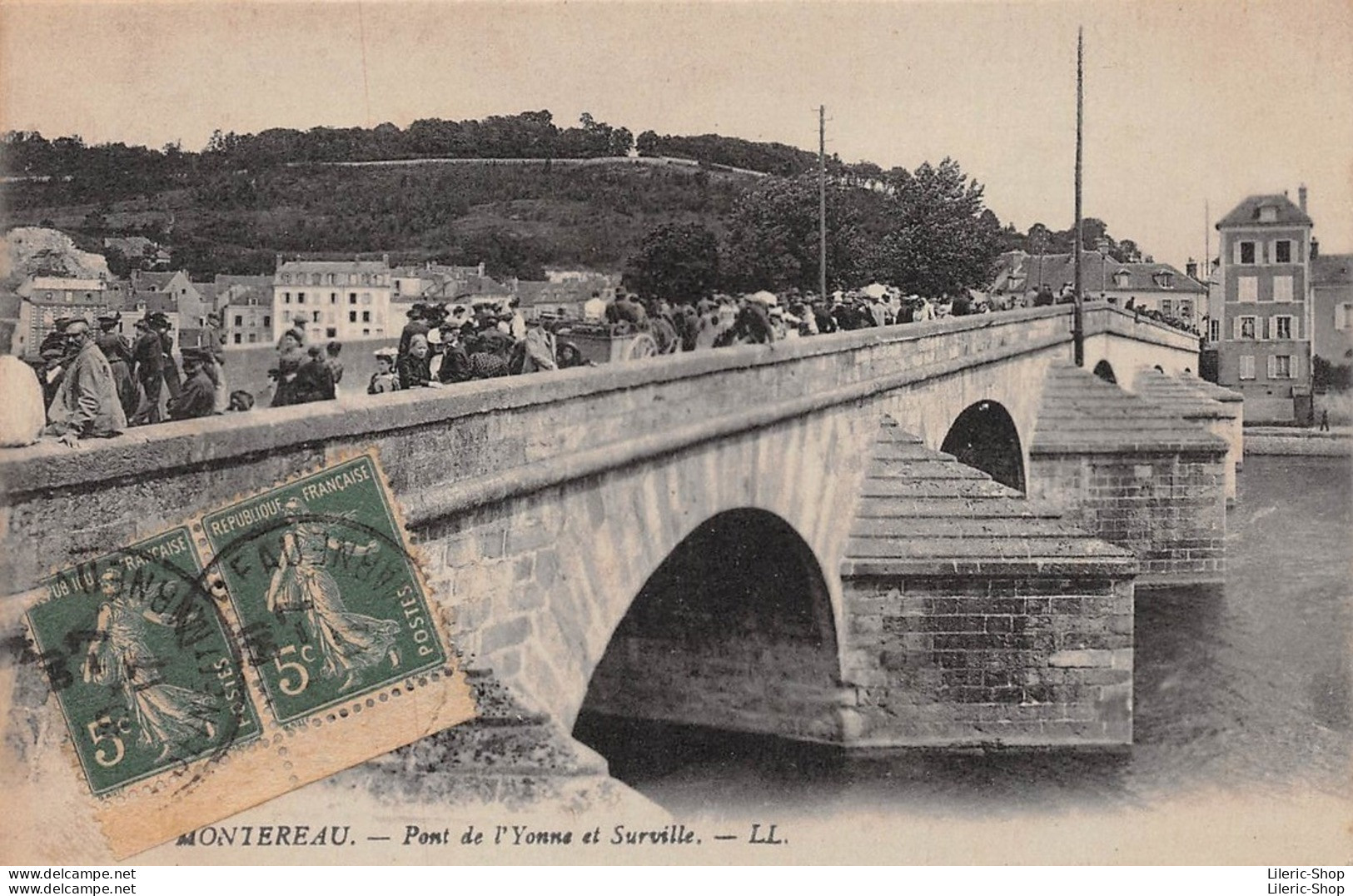 ►MONTEREAU◄77►CPA►±1910◄►◄PONT DE L'YONNE ET SURVILLE►ÉDIT. LL No ▬ - Montereau