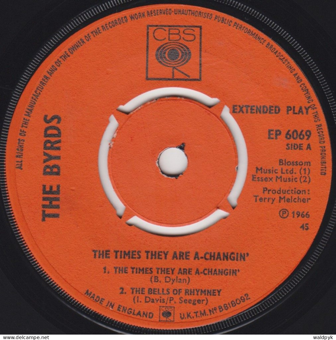 THE BYRDS - The Times They Are A'Changin' EP - Other - English Music