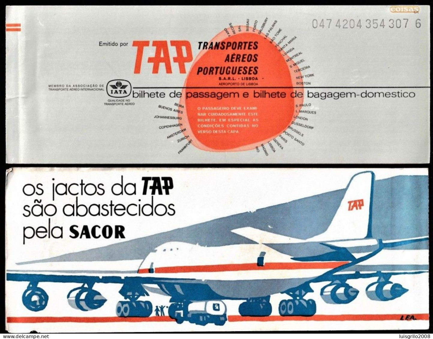 Billet D'Avion/ Airplane Ticket, 1976 - TAP Air Portugal -|- Lisboa To Funchal, Madeira Portugal . And Return - Europe