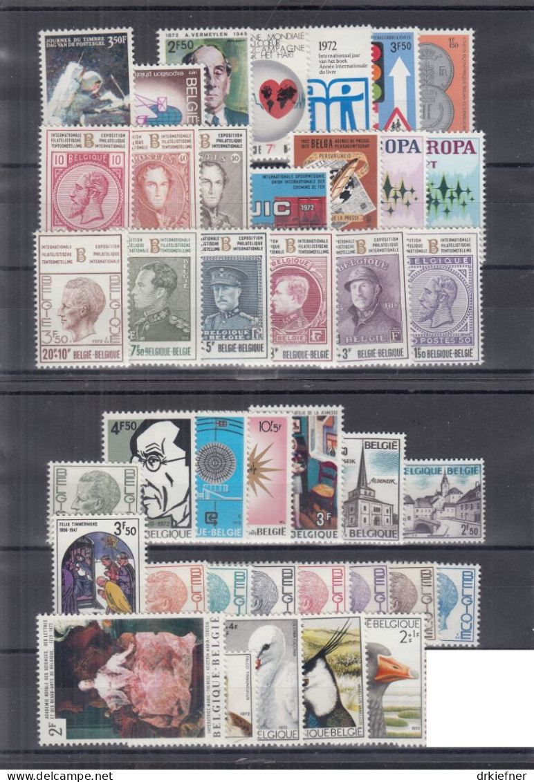 BELGIEN  Jahrgang 1972, Postfrisch **, 1671-1712, Komplett - Volledige Jaargang