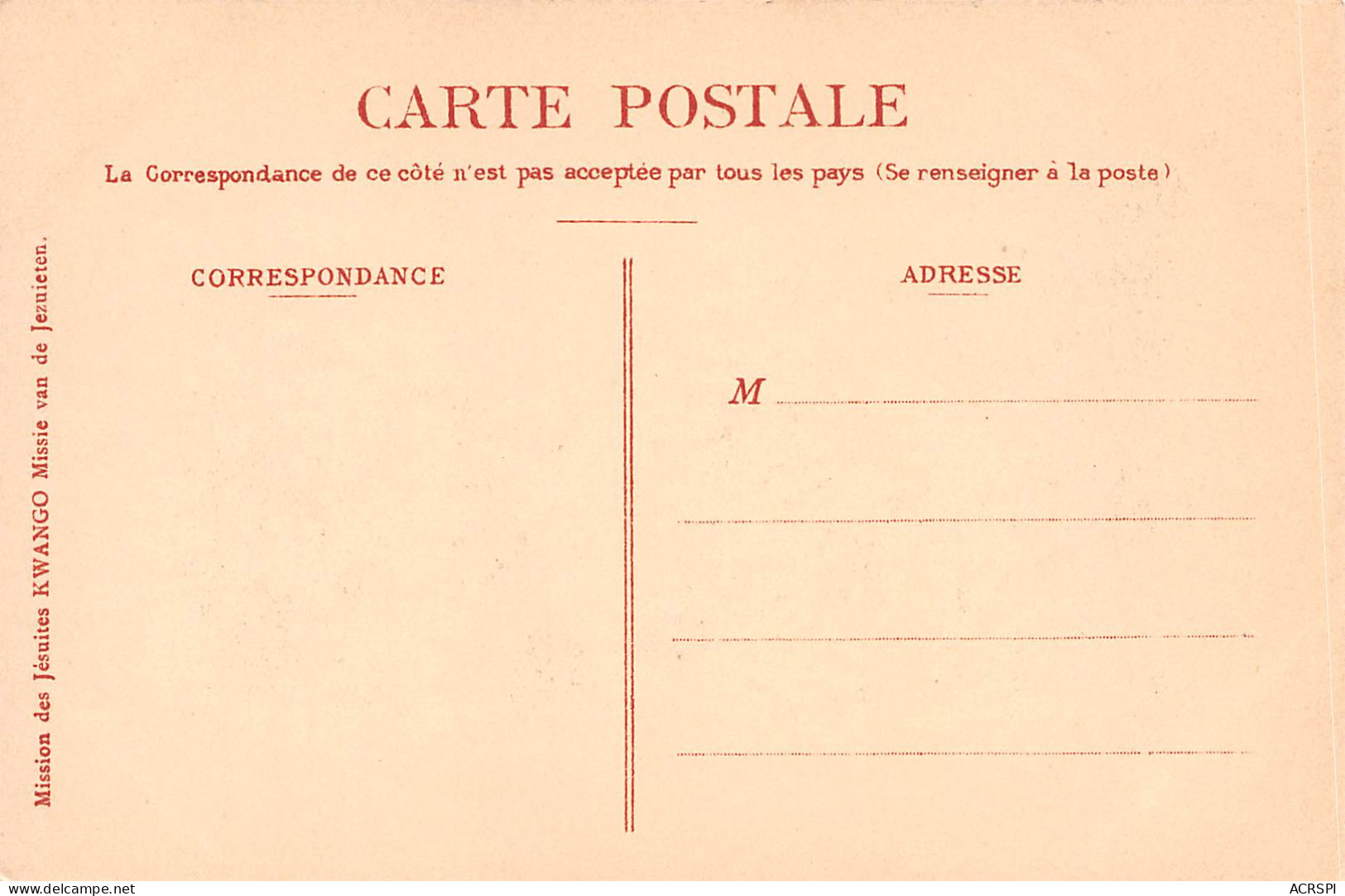 CONGO BELGE KISANTU Sieste Du Petit NTOYA Mission Jésuite De KWANGO Carte Vierge Non Circulé  (Scans R/V) N° 29 \MO7011 - Congo Belga