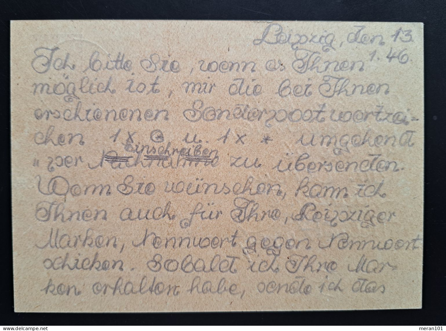 West-Sachsen 1946, Postkarte Leipzig Ans Postamt PLAUEN - Lettres & Documents