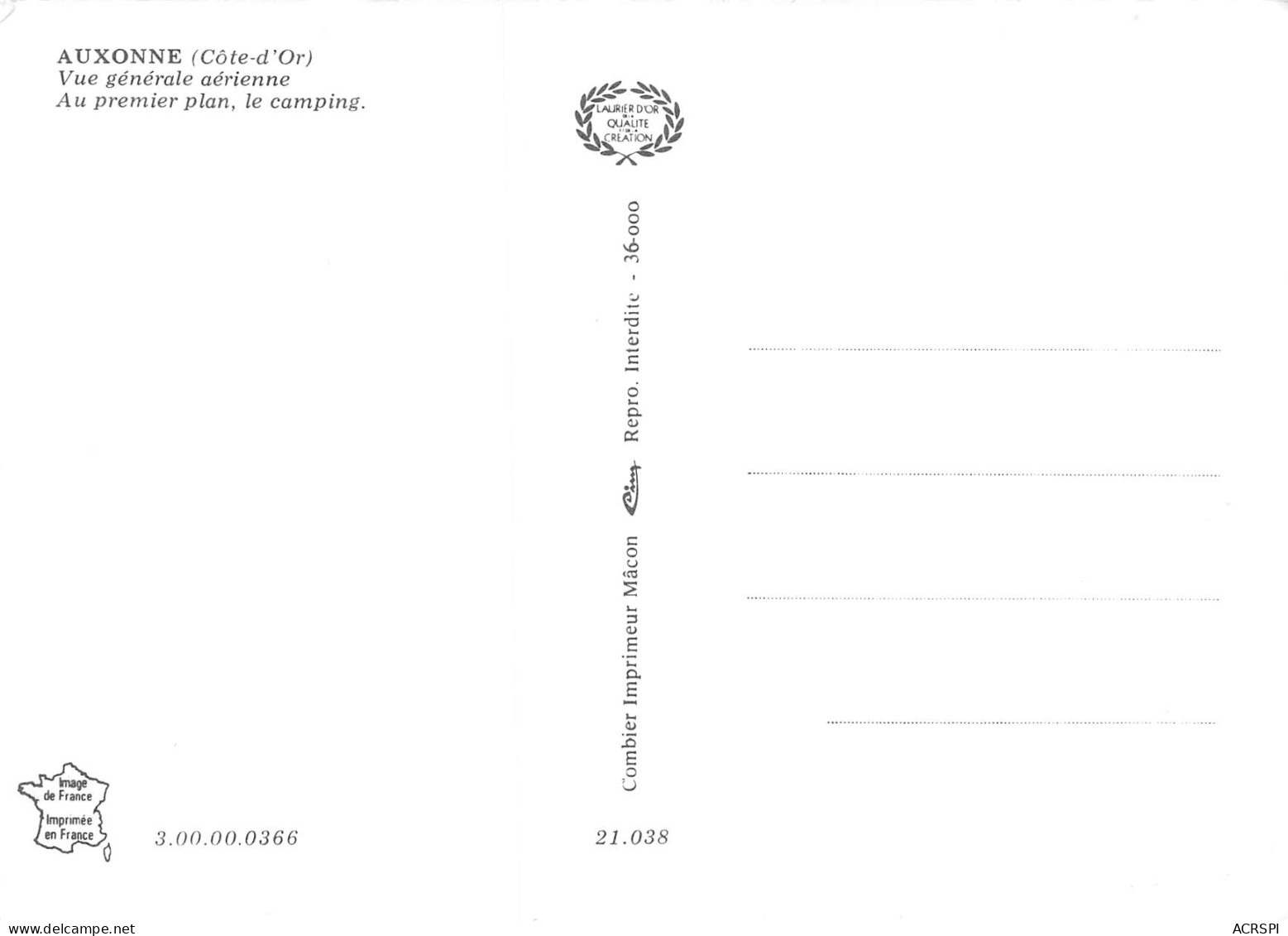 21 AUXONNE Le Camping Carte Vierge Non Circulé (Scans R/V) N° 6 \MO7016 - Auxonne
