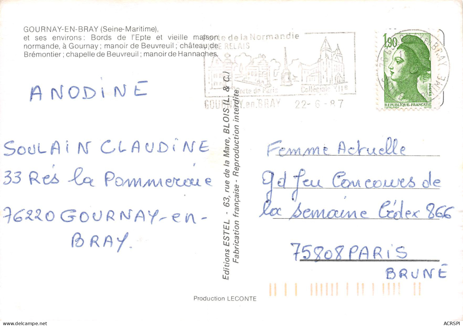 76 GOURNAY EN BRAY Et Ses Environs  (Scans R/V) N° 54 \MO7018 - Gournay-en-Bray