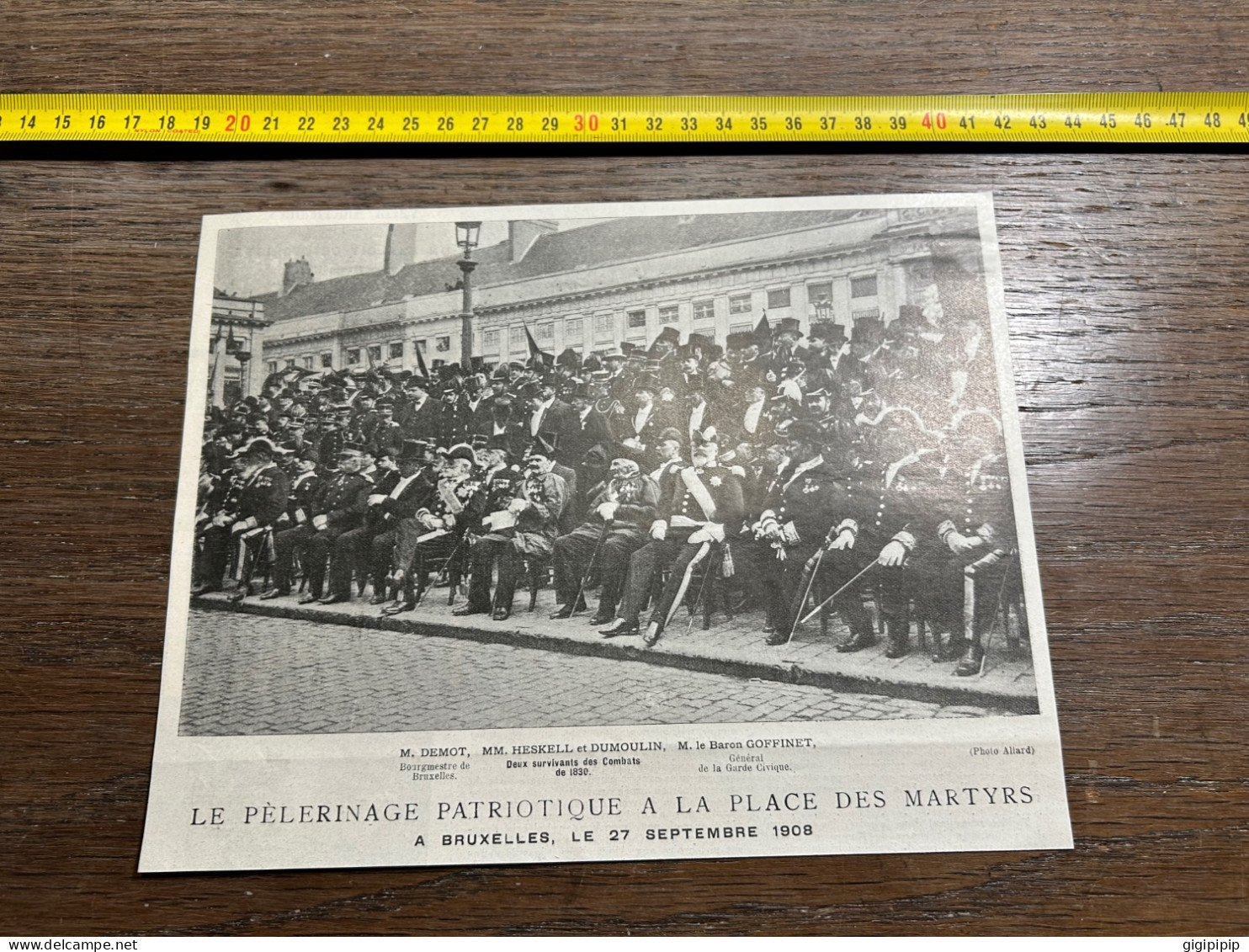 1908 PATI PÈLERINAGE PATRIOTIQUE A LA PLACE DES MARTYRS DEMOT, MM. HESKELL Et DUMOULIN, M. Le Baron GOFFINET, - Collections