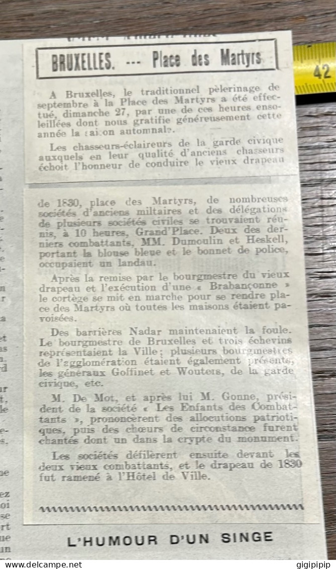 1908 PATI PÈLERINAGE PATRIOTIQUE A LA PLACE DES MARTYRS DEMOT, MM. HESKELL Et DUMOULIN, M. Le Baron GOFFINET, - Collections