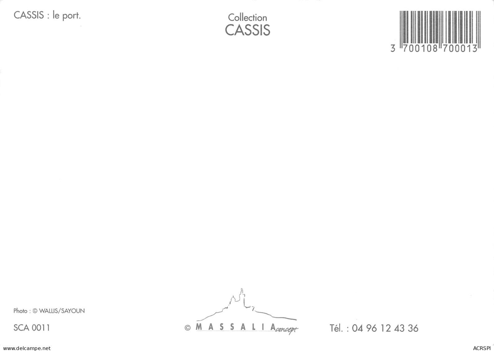 13 CASSIS Le Port Carte Vierge Non Circulé (scan R/V) N° 50 \MO7021 - Cassis