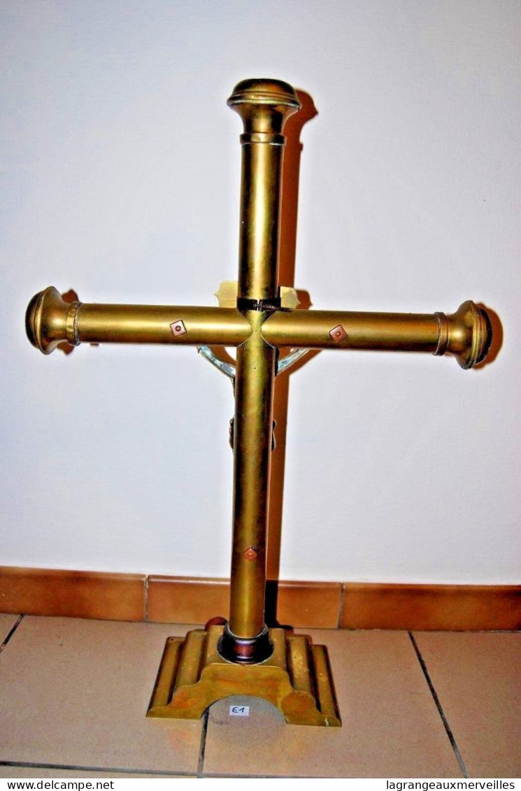 E1 Authentique Christ sur la Croix - EGLISE - CUIVRE - FIN XIX CRISTO SULLA CROC