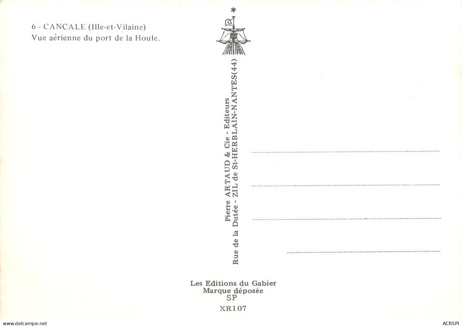 35 CANCALE Vue Aérienne Du Port De La Houle  Carte Vierge Non Circulé (Scan R/V ) N° 66 \MO7027 - Cancale