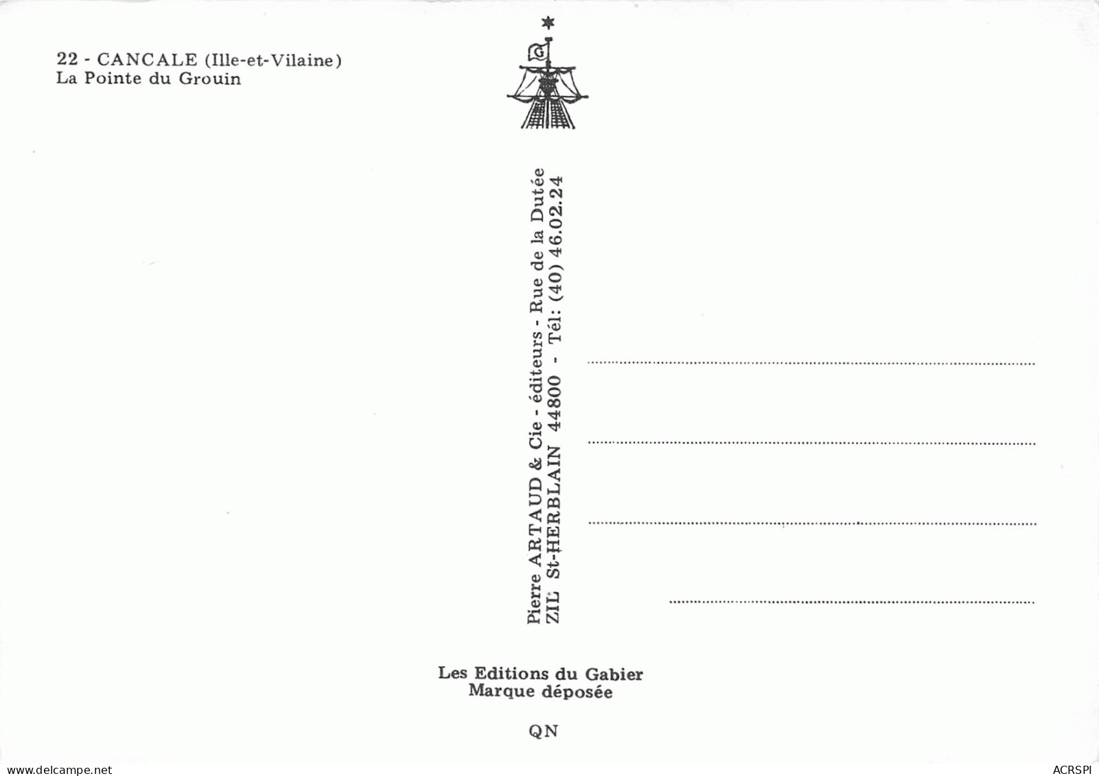 35 CANCALE  La Pointe Du Grouin  Carte Vierge Non Circulé (Scan R/V ) N° 73 \MO7027 - Cancale