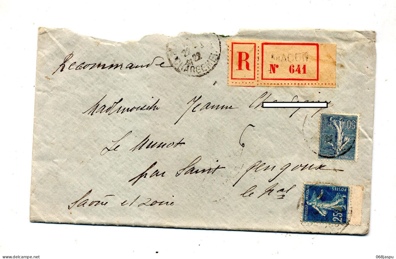Lettre Recommandée  Macon - Manual Postmarks