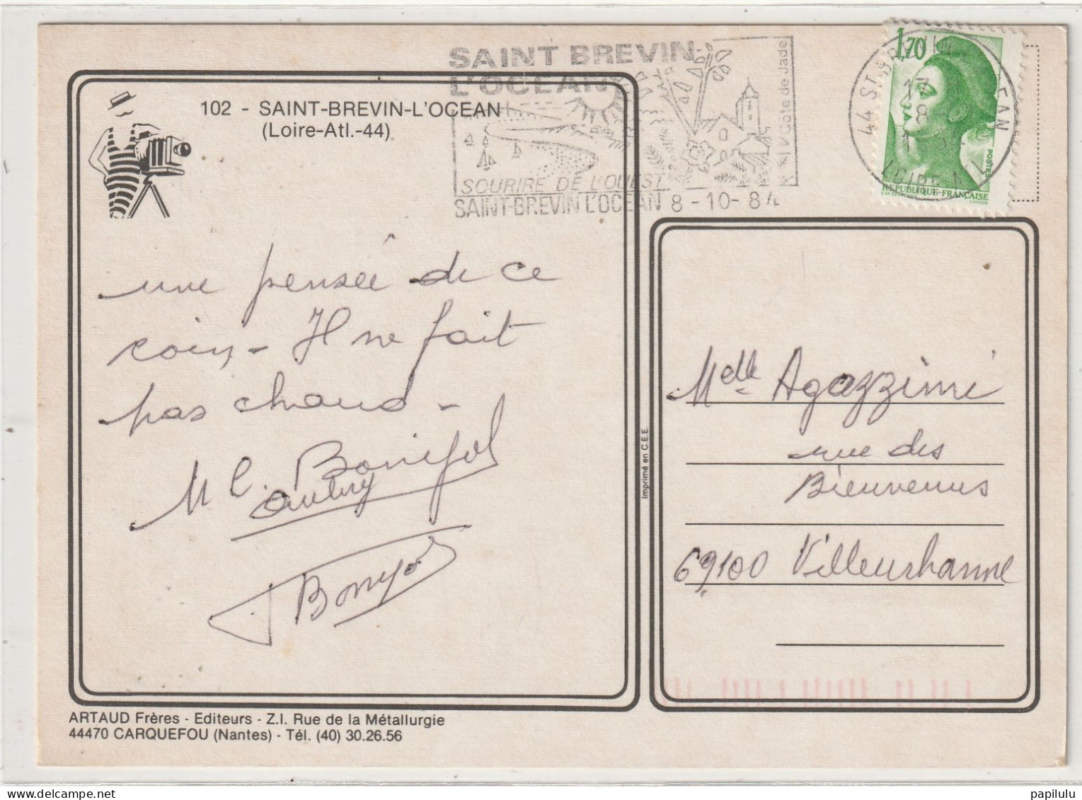 154 DEPT 44 : édit. Artaud Frères N° 102 : Saint Brévin L'Océan " Multivues " - Saint-Brevin-l'Océan