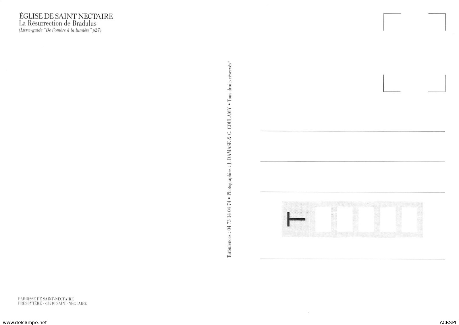 63 SAINT NECTAIRE L'église La Résurection De Bradulus éd Turbulences Carte Vierge Non Circulé (Scans R/V) N° 46 \MO7030 - Saint Nectaire