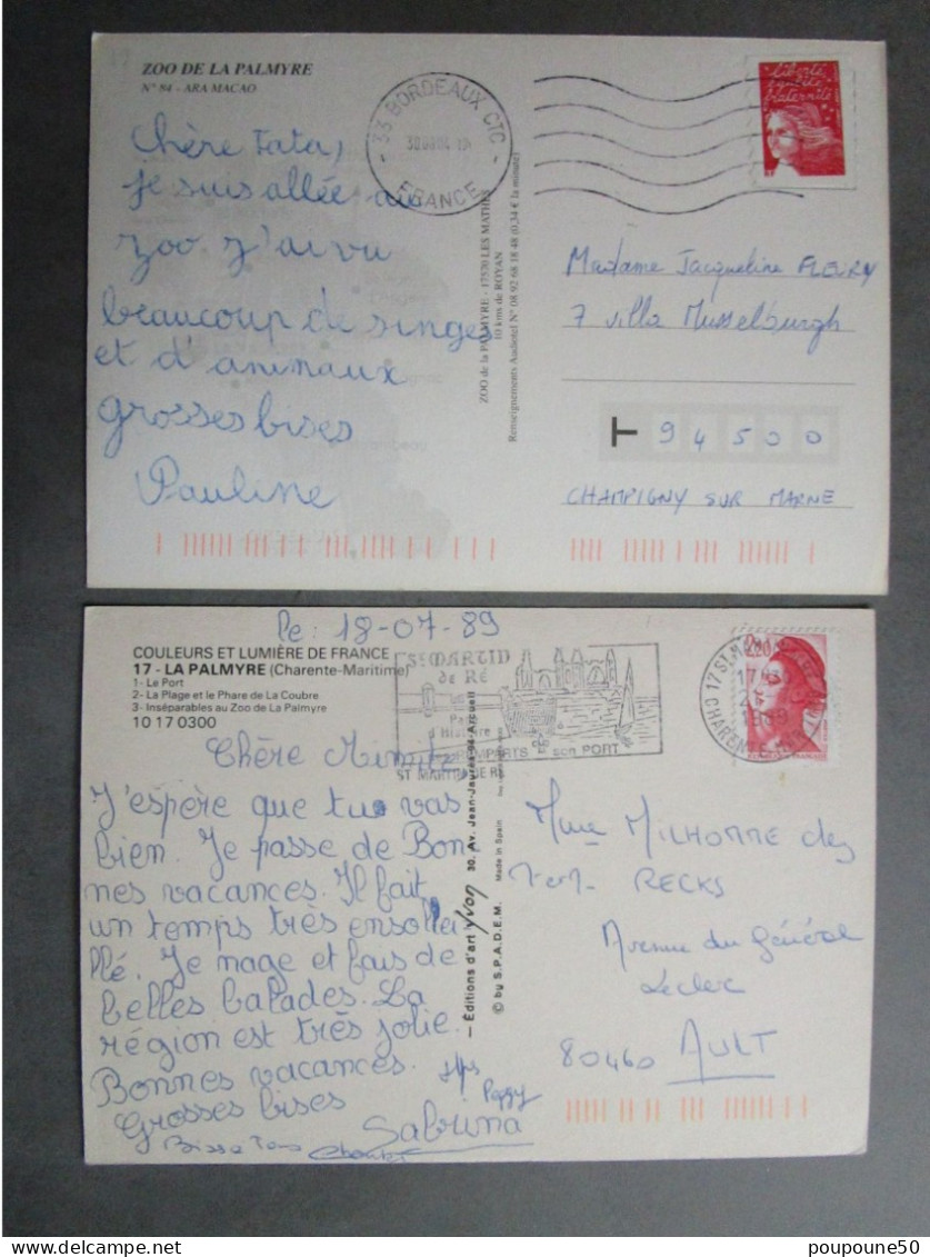 CP 17 Charente Maritime LES MATHES  ZOO De LA PALMYRE - Lot De 2 Cartes Postales  - Les Inséparables  - Ara Macao - Les Mathes